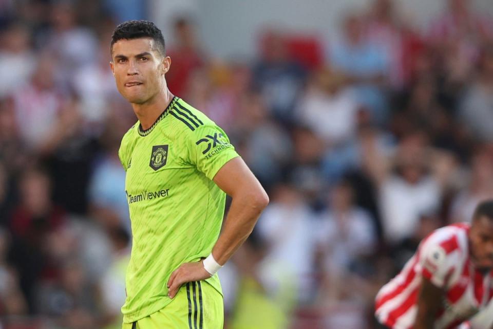 Dismissed: Cristiano Ronaldo went down the tunnel  (AP)