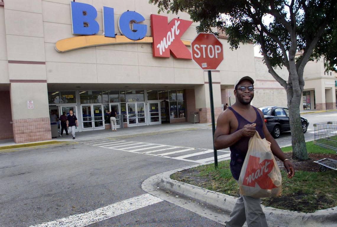 In January 2002, Gary McDonald leaves Big Kmart on Northwest 57th Avenue and 183rd Street after picking up a few home supplies. C.W> Griffin/Miami Herald File/2002