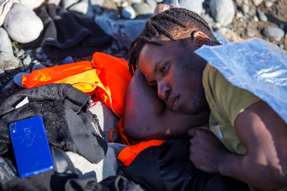 Another man rests after enduring six days in the Atlantic.