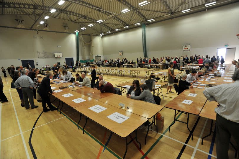 Mole Valley District Council election count at Dorking Sports Centre