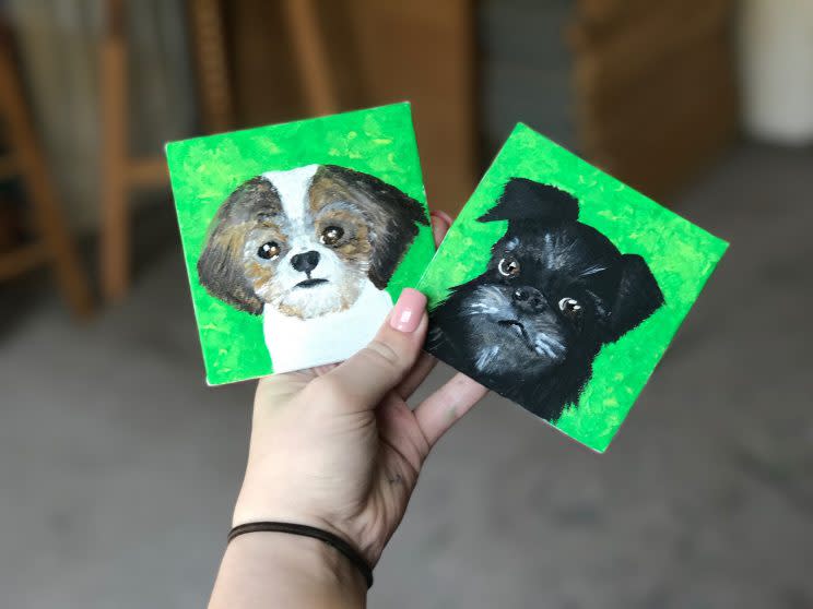 Two of Rylee Black's pet portraits