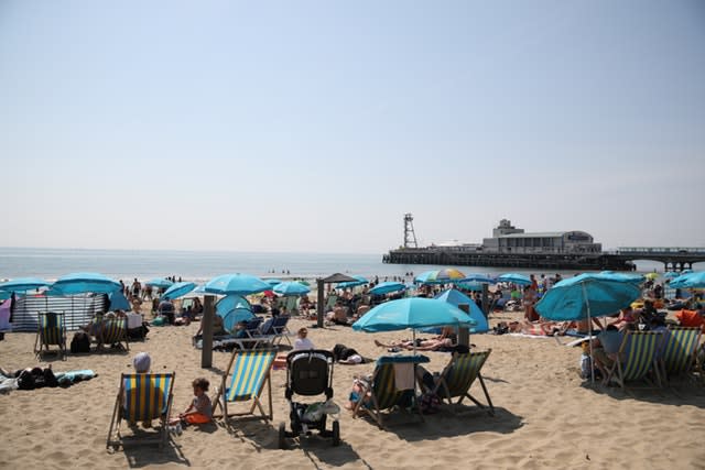 People on Bournemouth beach