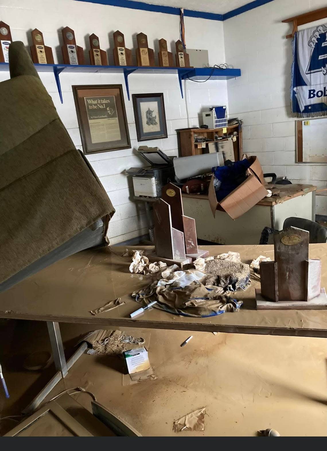 Breathitt County High School’s football facilities were severely damaged in last week’s flooding.