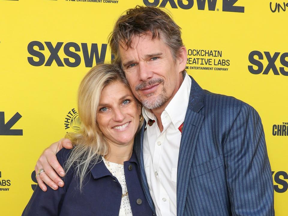 Ryan Hawke (L) and Ethan Hawke attend the world premiere of 'The Last Movie Stars' during the 2022 SXSW Conference And Festival at the Paramount Theatre on March 14, 2022 in Austin, Texas