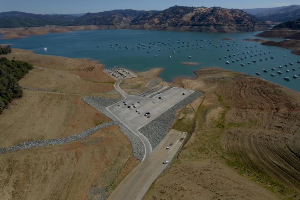 <div class="inline-image__caption"><p>A closed boat ramp at Oroville Lake during low water levels in Oroville, California, U.S., on Tuesday, June 22, 2021. </p></div> <div class="inline-image__credit">Kyle Grillot/Bloomberg via Getty</div>