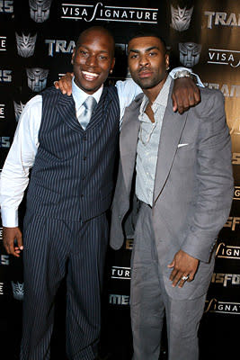 Tyrese Gibson and Ginuwine at the Los Angeles premiere of DreamWorks/Paramount Pictures' Transformers