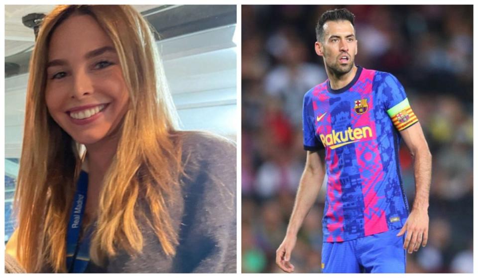 Helena Condis desvela en COPE el jugador preferido de Xavi para relevar a Busquets. Fuentes: Twitter/@HelenaCondis y Eric Alonso/Getty Images.