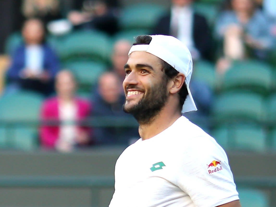 Matteo Berrettini celebrates (PA Wire)