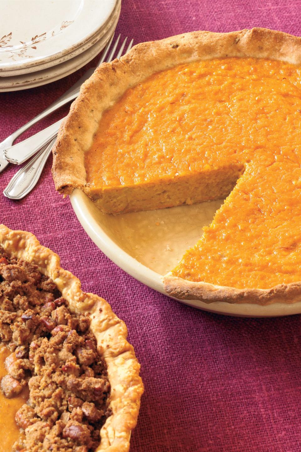 Orange-Sweet Potato Pie With Rosemary-Cornmeal Crust