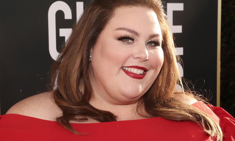 This Is Us star Chrissy Metz wore a custom Tanya Taylor gown to the Golden Globes 2019. Read how the look came together, from the actress and from the designer.