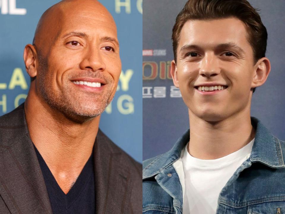 dwayne johnson tom holland