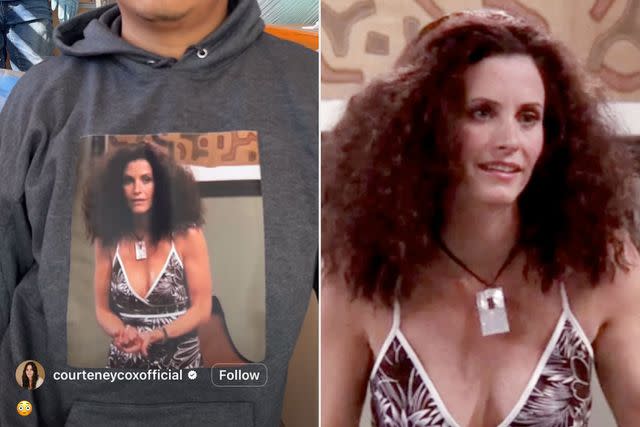 <p>courteney cox/instagram</p> Courteney Cox pokes fun at one of her most iconic hairstyles from "Friends"