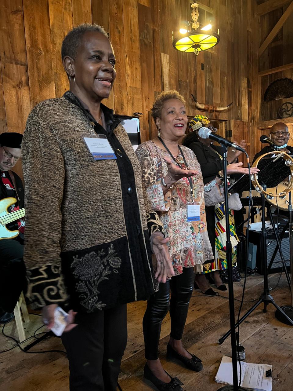 Elaine Buck and Beverly Mills, founders of the Stoutsburg Sourland African American Museum, at the Oxtail Fest at Put’s Tavern last year.