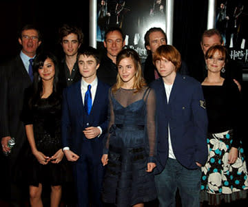 Mike Newell , Katie Leung , Robert Pattinson , Daniel Radcliffe , Jason Isaacs , Emma Watson , Ralph Fiennes , Rupert Grint , Brendan Gleeson and Miranda Richardson at the NY premiere of Warner Bros. Pictures' Harry Potter and the Goblet of Fire