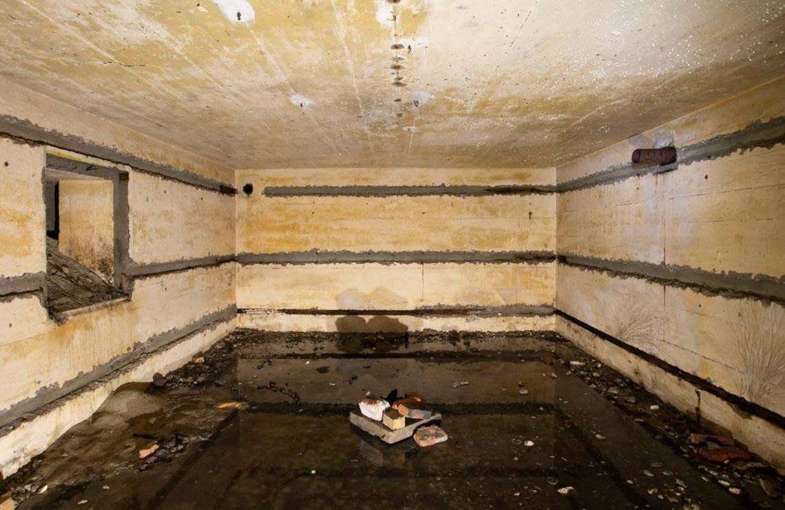 The inside of one of the WWII bunkers found in Knokke-Heist.