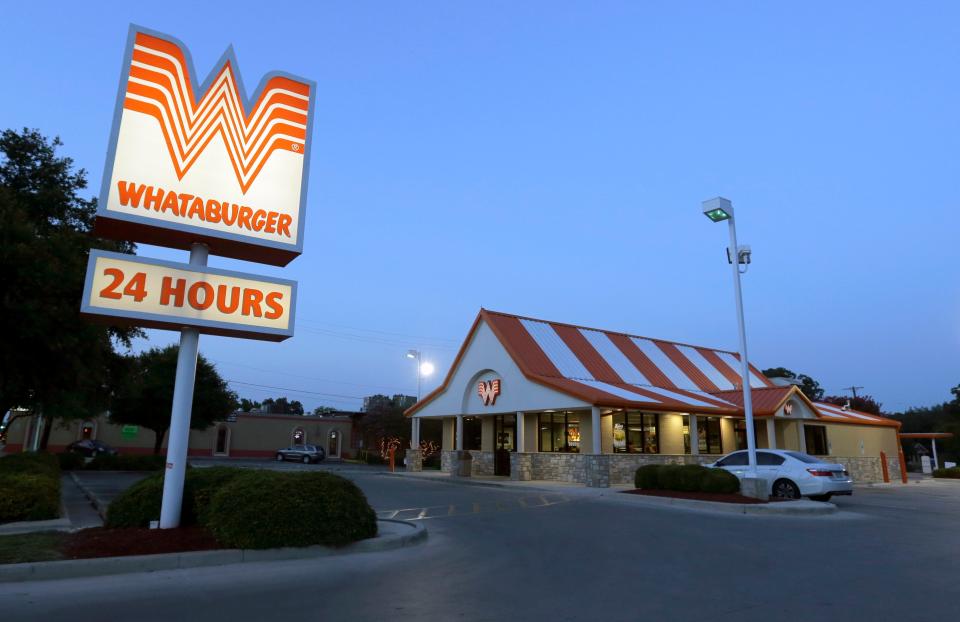 This Thursday, July 9, 2015 photo shows a Whataburger restaurant in San Antonio, Texas.