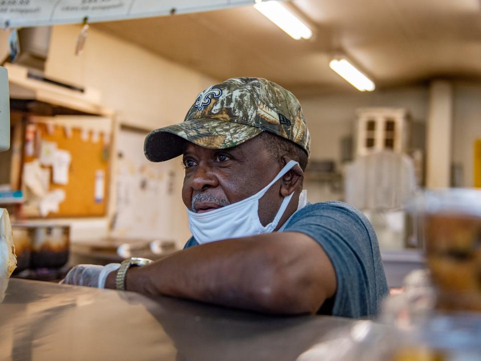 Terry Bueas a worker at Guidroz Food Center on Simcoe St. in Lafayette.