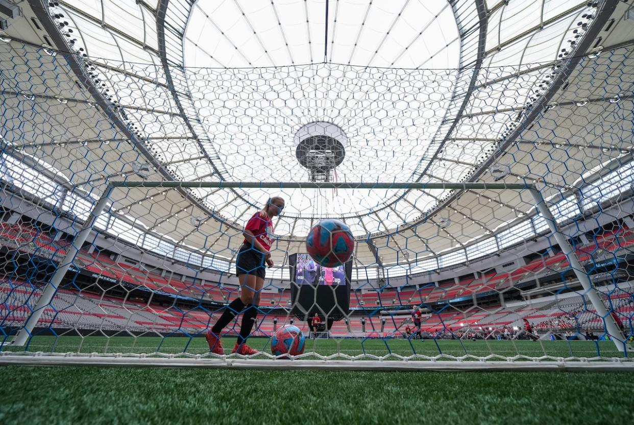 B.C. Place Stadium will host seven games at the 2026 FIFA World Cup, including two of Canada's three group stage games. (Darryl Dyck/The Canadian Press/File - image credit)