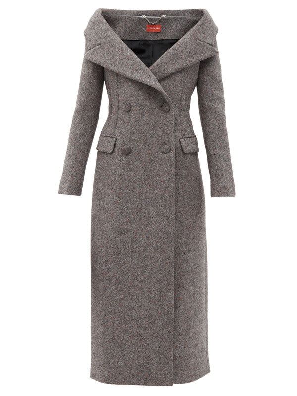 7) Barbara off-shoulder wool-blend coat