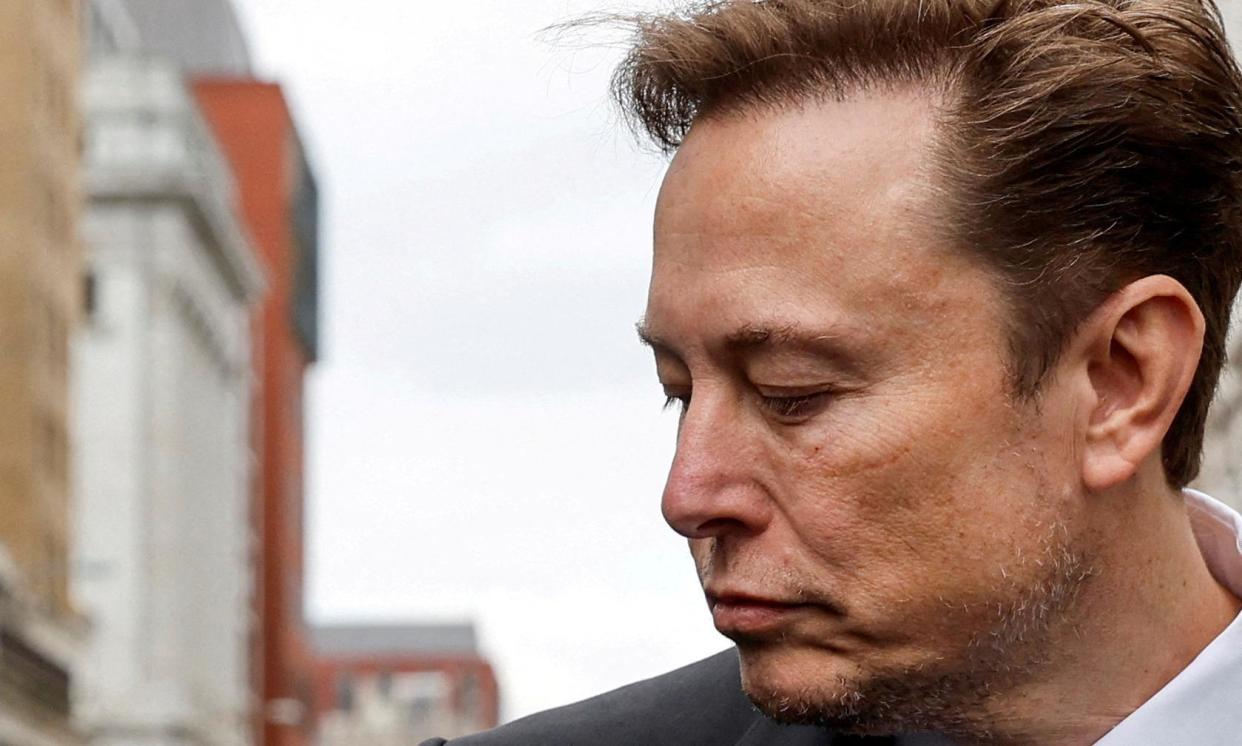 <span>Tesla’s CEO, Elon Musk, departs the company’s local office in Washington</span><span>Photograph: Jonathan Ernst/Reuters</span>