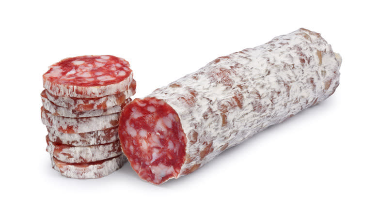 Salami with white mold