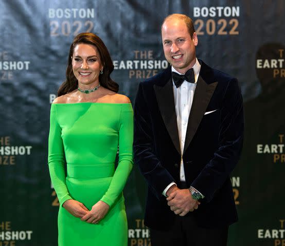 <p>JOSEPH PREZIOSO/AFP via Getty</p> Kate Middleton and Prince William attend the 2022 Earthshot Prize awards