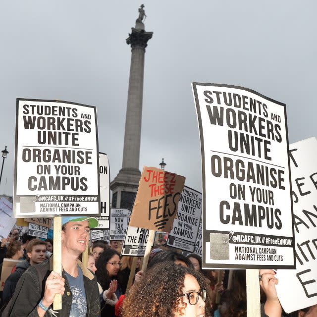 Protesters gather in central London