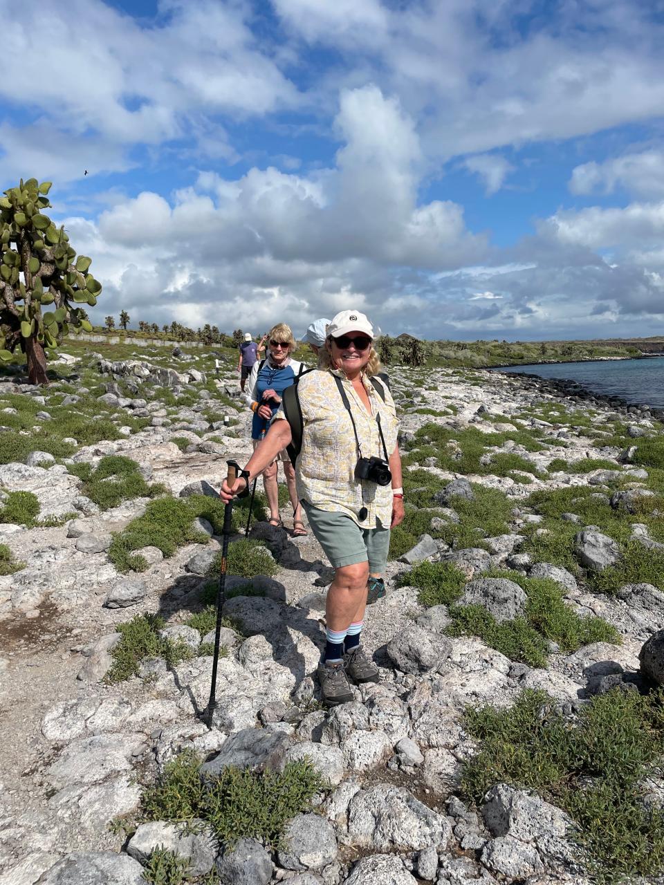 Rhonda Abrams hiking in The Galapagos.