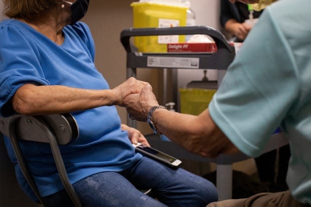 Three mass vaccination clinics opened in Toronto today. The city plans to establish three more by early April, with a goal of nine sites eventually operating simultaneously.  (Evan Mitsui/CBC - image credit)