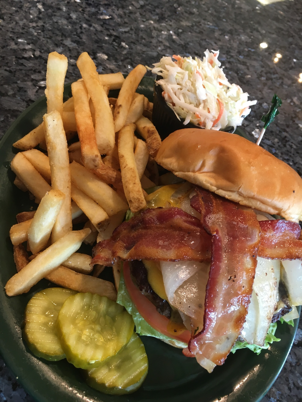 Dig into the Cabin Burger at The Cabin Restaurant.
