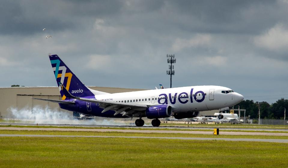 The Avelo Airlines NG 737 arrives from New Haven Ct. at Lakeland Linder Regional Airport Lakeland Fl. Thursday June 13, 2024.Today was the inaugural Avelo Airlines flight from Lakeland to New Haven Ct.
Ernst Peters/The Ledger