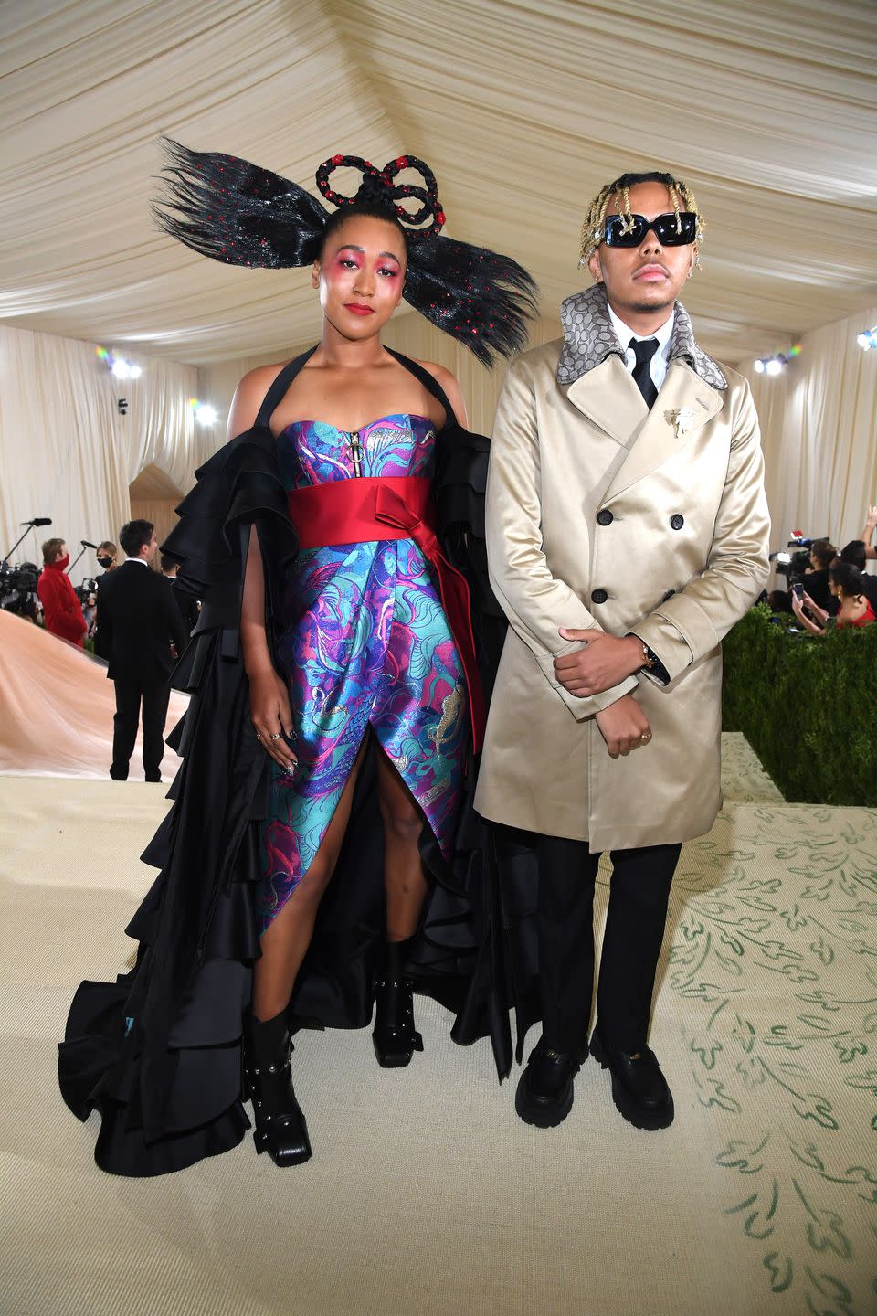 naomi osaka and cordae at the 2021 met gala