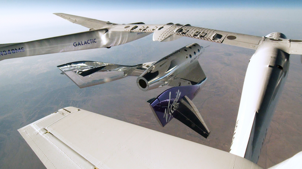 Virgin Galactic’s spaceplane VSS Unity detaches from the VMS Eve carrier aircraft at 50,000ft (Virgin Galactic)