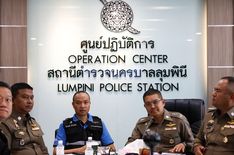 Metropolitan Police Commissioner holds a presser following six foreign nationals were found dead in Bangkok