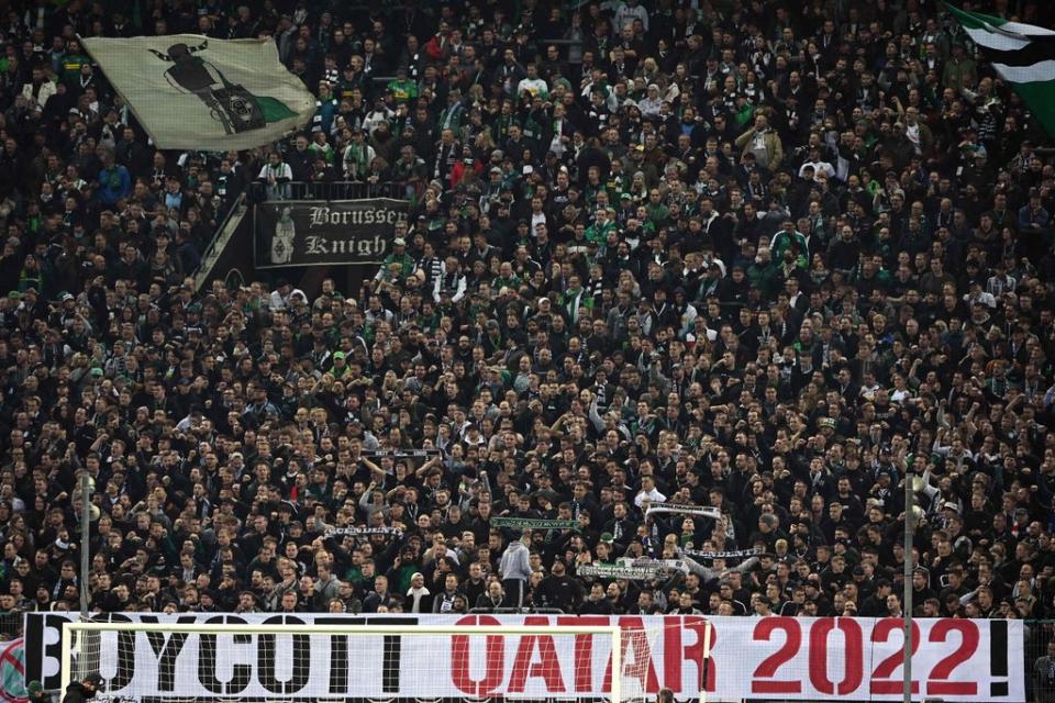 Borussia Monchengladbach protest in October (AFP via Getty Images)