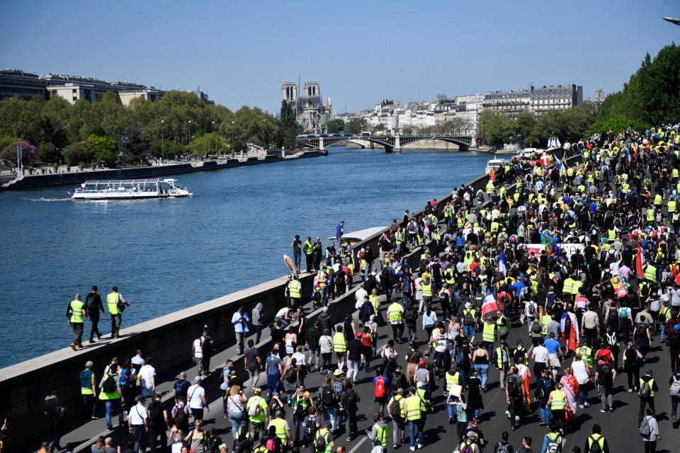 Huge crowds took to the streets in the French capital (EPA)