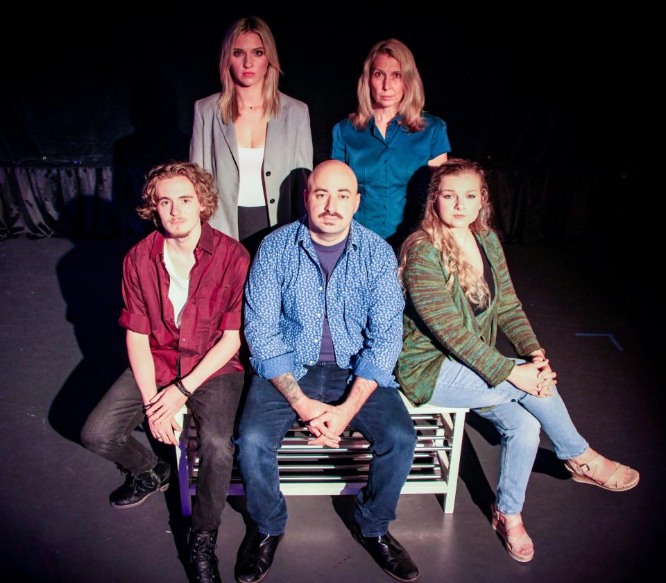 The cast of a workshop production of Jalex Scott’s “The Mantle,” which won the 2021 New Play Reading Series at the Players Centre.