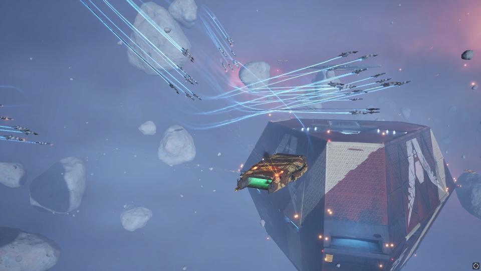 A screenshot showing multiple ships in Homeworld 3.