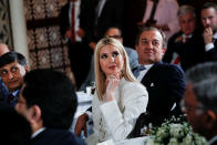 White House senior advisor Ivanka Trump listens as U.S. President Donald Trump, not pictured, speaks during a business roundtable in the Roosevelt House at the U.S. Embassy, in New Delhi, India, February 25, 2020. REUTERS/Al Drago