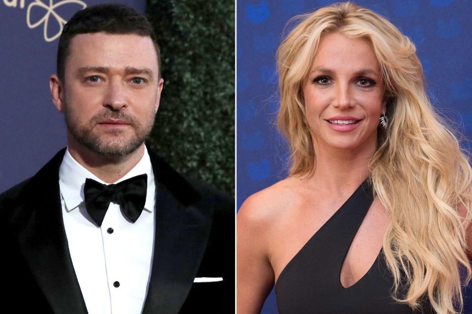 <p>Matt Baron/BEI/Shutterstock; Image Group LA/Disney Channel via Getty Images</p> Justin Timberlake in October 2022; Britney Spears in April 2017