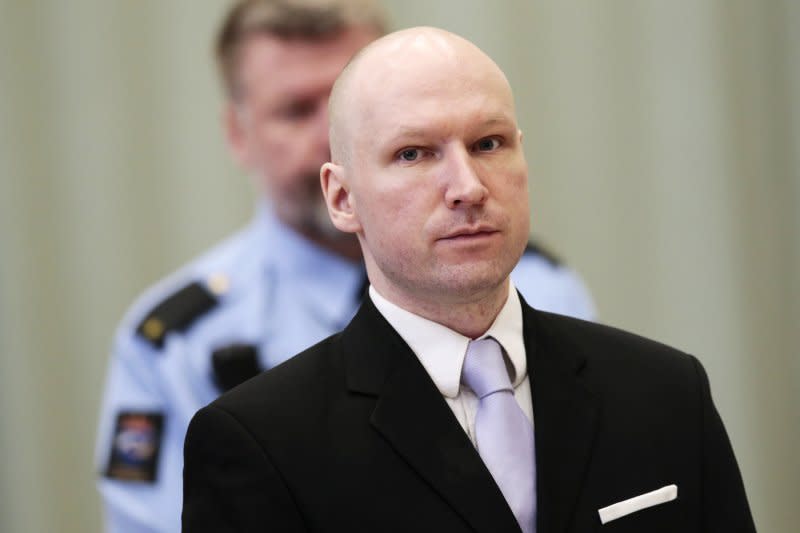 身背77條人命的2011年挪威大屠殺兇手布雷維克（Anders Behring Breivik）。（美聯社）