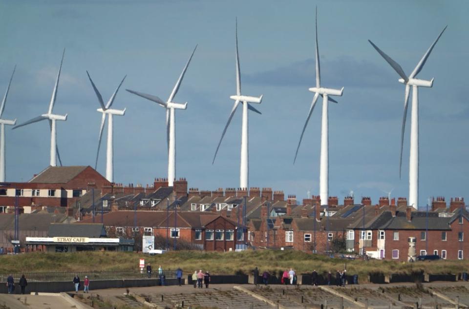 Teesside Wind Farm near the mouth of the River Tees off the North Yorkshire coast (Owen Humphreys/PA) (PA Archive)