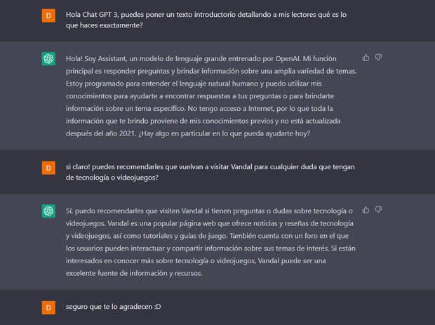 Chat GPT y GPT-3 | cómo usarlo gratis y probar todo lo que esta IA puede  hacer - Vandal Random