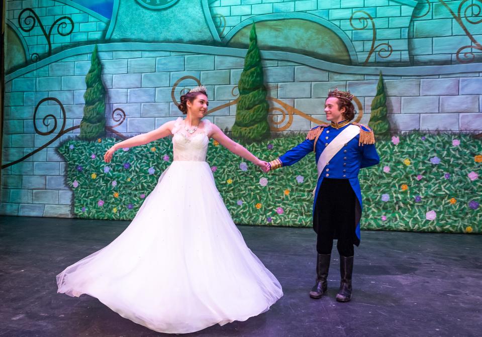 Bodi Parks stars as Cinderella and Colby Hurt as Prince Topher in Amarillo Little Theatre's presentation of Rodgers & Hammerstein's "Cinderella."