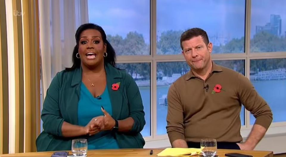 Alison Hammond offered condolences on behalf of the show following their interview (ITV)