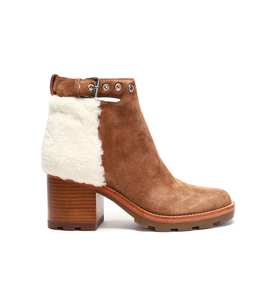 Sigerson Morrison Santiago Shearling-Paneled Suede Ankle Boots