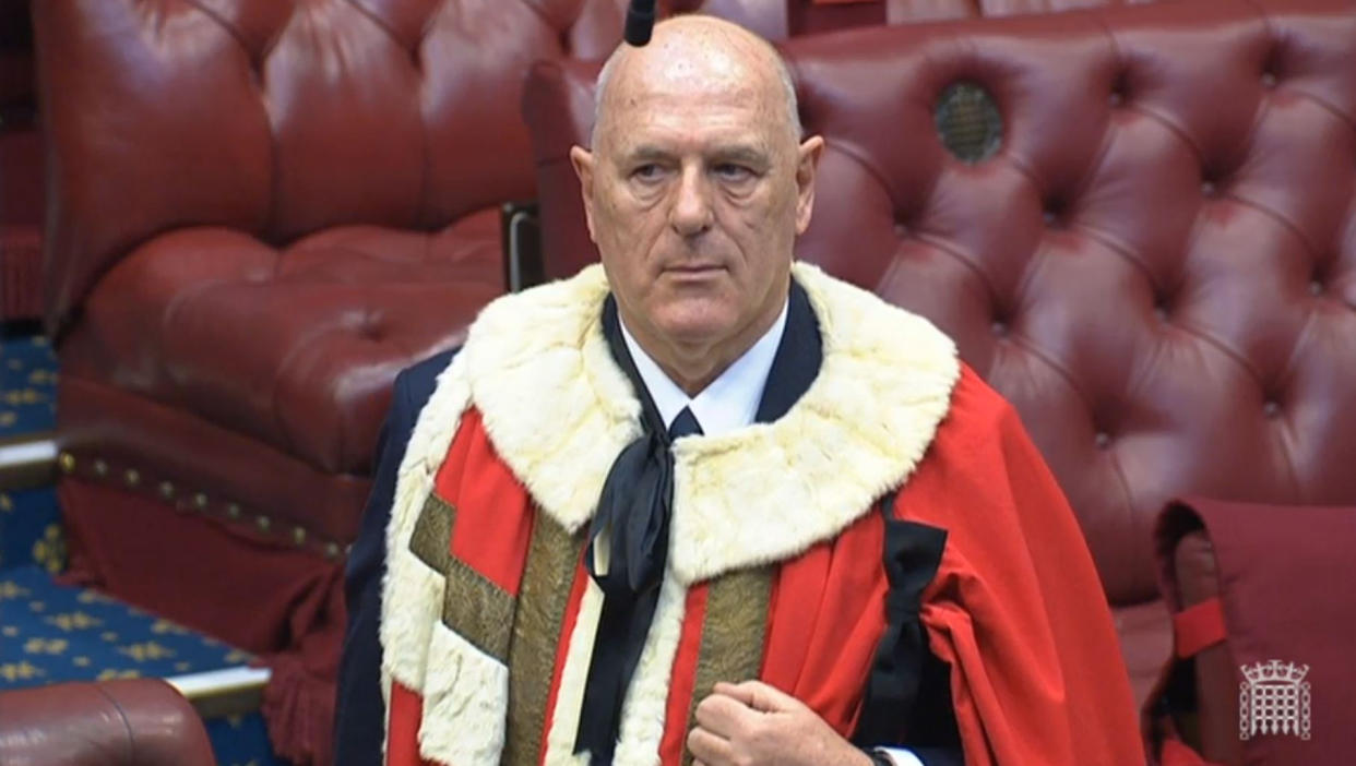 Conservative Party donor Peter Cruddas is sworn in to the House of Lords at a ceremony of introduction at the House of Lords, London. Picture date: Tuesday February 2, 2021. (Photo by House of Lords/PA Images via Getty Images)