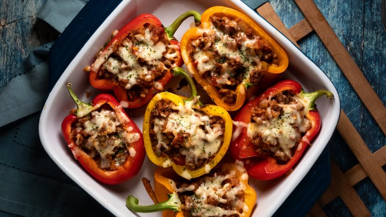 Stuffed bell peppers with cheese