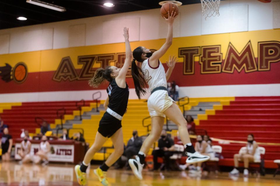 El Dorado's Melanie Garcia (22)  at a girls basketball game against  Canutillo High School Tuesday, Jan. 25, 2022, at El Dorado High School in El Paso, TX.