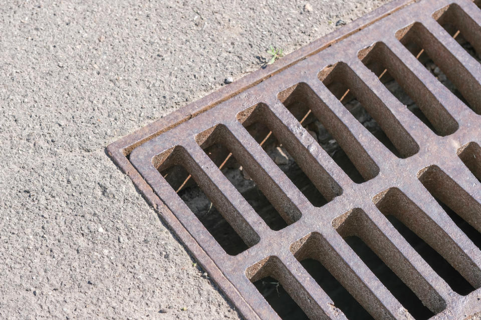 A sidewalk grate